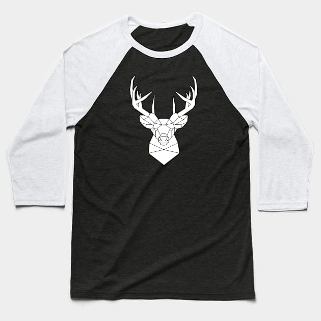 Geometric Deer Baseball T-Shirt by MaiKStore